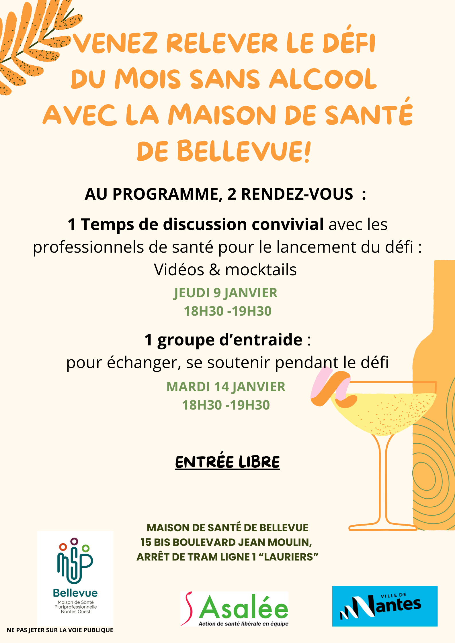Soirée conviviale pour lancer le mois sans alcool